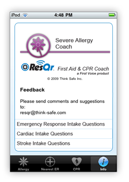 Severe Allergy Coach info tab