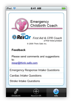 Emergency Childbirth Coach info tab