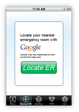 ResQr First Aid & CPR Coach ER locator