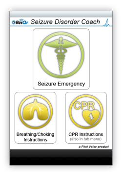 Seizure Disorder Coach menu